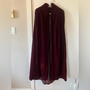 Burgundy Velvet Cloak